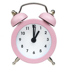 Load image into Gallery viewer, Cute Mini Metal Round Alarm Clock Desk Table Electronic Digital Clock Twin Bell Alarm Clock Metal Frame 3D Dial with Backlight Function Desk Table Clock for Home &amp; Office Bedroom Living Room Alarm Clock Creative Home Decoration
