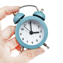 Load image into Gallery viewer, Cute Mini Metal Round Alarm Clock Desk Table Electronic Digital Clock Twin Bell Alarm Clock Metal Frame 3D Dial with Backlight Function Desk Table Clock for Home &amp; Office Bedroom Living Room Alarm Clock Creative Home Decoration
