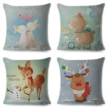 Load image into Gallery viewer, Cute Pillow Cover Cartoon Giraffe Fox Reindeer Animal Nordic Polyester Cotton Cushion Cover For Sofa Home Kids Room Decor Throw Pillow Cases Cartoon Animal Woodland Decorative Cotton Cushion Cover Home Baby Room Decor Standard Pillowcase
