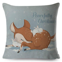 Load image into Gallery viewer, Cute Pillow Cover Cartoon Giraffe Fox Reindeer Animal Nordic Polyester Cotton Cushion Cover For Sofa Home Kids Room Decor Throw Pillow Cases Cartoon Animal Woodland Decorative Cotton Cushion Cover Home Baby Room Decor Standard Pillowcase
