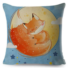 Load image into Gallery viewer, Cute Pillow Cover Cartoon Giraffe Fox Reindeer Animal Nordic Polyester Cotton Cushion Cover For Sofa Home Kids Room Decor Throw Pillow Cases Cartoon Animal Woodland Decorative Cotton Cushion Cover Home Baby Room Decor Standard Pillowcase

