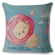 Load image into Gallery viewer, Cute Pillow Cover Cartoon Giraffe Fox Reindeer Animal Nordic Polyester Cotton Cushion Cover For Sofa Home Kids Room Decor Throw Pillow Cases Cartoon Animal Woodland Decorative Cotton Cushion Cover Home Baby Room Decor Standard Pillowcase
