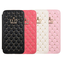 Load image into Gallery viewer, Cute Pink Wallet Flip Leather Phone Case For iPhone 14 13 12 Pro Max 11 Xr Xs X Cute Crown Cover For 7 8 Plus Card  Shock Absorption Card Pocket Pocket Full Protection Horizontal Stand Function Leather Phone Case

