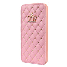Load image into Gallery viewer, Cute Pink Wallet Flip Leather Phone Case For iPhone 14 13 12 Pro Max 11 Xr Xs X Cute Crown Cover For 7 8 Plus Card  Shock Absorption Card Pocket Pocket Full Protection Horizontal Stand Function Leather Phone Case
