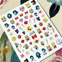 Load image into Gallery viewer, Cute rabbit Cute cat  Japanese Justice Girl 3D Back Glue Nail Sticker Nail Decoration Nail Art Nail Ornament Self Adhesive Nail Decals for Nail Art Decoration Including Hearts Stars Letters Bowknot Leaves Flowers Plants Fruits Butterflies for Woman
