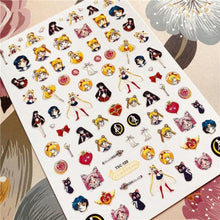 Load image into Gallery viewer, Cute rabbit Cute cat  Japanese Justice Girl 3D Back Glue Nail Sticker Nail Decoration Nail Art Nail Ornament Self Adhesive Nail Decals for Nail Art Decoration Including Hearts Stars Letters Bowknot Leaves Flowers Plants Fruits Butterflies for Woman
