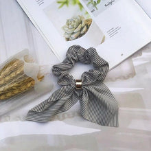 Load image into Gallery viewer, Cute Rabbit Ear Striped Metal Buckle Hair Scrunchies Elastic Hair Bands Ties Rope Bands Ponytail Bands Gorgeous Hair Accessories For Women
