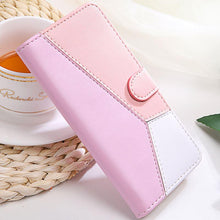 Load image into Gallery viewer, Cute Shockproof Flip PU Leather Wallet Cover Kickstand Card Slots Side Pocket Magnetic Closure Flip Phone Bags For iPhone 13 12 Mini 11 Pro Max XR X XS Max 7 8 6 6S Plus 5 5S SE Color Card Pocket Purse Wallet Case
