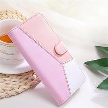 Load image into Gallery viewer, Cute Shockproof Flip PU Leather Wallet Cover Kickstand Card Slots Side Pocket Magnetic Closure Flip Phone Bags For iPhone 13 12 Mini 11 Pro Max XR X XS Max 7 8 6 6S Plus 5 5S SE Color Card Pocket Purse Wallet Case
