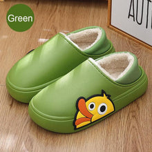 Load image into Gallery viewer, Cute Side Bear Waterproof Cotton Women Shoes Winter Warm Indoor Outdoor Wrapped Heel Slippers EVA Comfort Memory Foam Slippers Waterproof Non Skid Warm Washable Cotton Shoes Loafer Slippers
