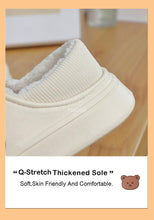 Load image into Gallery viewer, Cute Side Bear Waterproof Cotton Women Shoes Winter Warm Indoor Outdoor Wrapped Heel Slippers EVA Comfort Memory Foam Slippers Waterproof Non Skid Warm Washable Cotton Shoes Loafer Slippers
