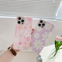 Load image into Gallery viewer, Cute Smooth Flower Phone Case For Iphone 13 11 Pro Max 12 Mini X Xr Xs Max 7 8 Plus Anti Knock Back Phone Cover Case Silicone Ultra Thin Shockproof Mobile Phone Case With Fashion Pattern Soft Bumper Full Body Protective Case For Iphone
