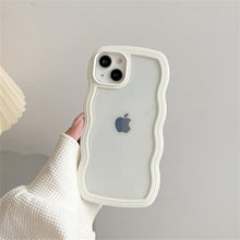 Load image into Gallery viewer, Cute Transparent Curly Wave Phone Case For iPhone 14Pro 13 12 11 Pro Max X XR XS Max Candy Color Shockproof Clear Hard  Cover Shockproof Popular Wavy Stylish Phone Case
