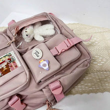 Load image into Gallery viewer, Cute Waterproof Multi-Pocket Women Backpacks with Bear Doll
