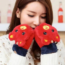 Load image into Gallery viewer, Cute Winter Warm Soft Half Finger Thick One Size Gloves For Women Fashionable Warm Comfortable Stylish Gloves For Girls
