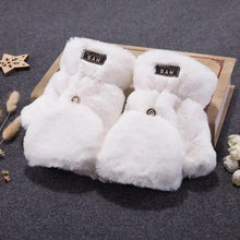 Load image into Gallery viewer, Cute Winter Warm Soft Half Finger Thick One Size Gloves For Women Fashionable Warm Comfortable Stylish Gloves For Girls
