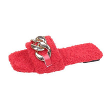 Load image into Gallery viewer, Cute Women Summer Slipper Square Toe Chain Slippers Slip On Flat Slide Sandals Beach Flip Flops Casual Shoe Sandals With Square Open Toe Slip On Comfy Slides Sandals Casual Shoes Summer Low Heeled
