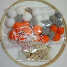 Load image into Gallery viewer, Cute Wool Ball Wind Chimes Newborn Baby Bed Bell Dream Catcher String Pendant Kids Room Decoration Wooden Wind Chime Bed Bell Nursery Crib Bed Bell Baby Bedroom Ceiling Wooden Beads Wind Chime Wall Hanging Ornament
