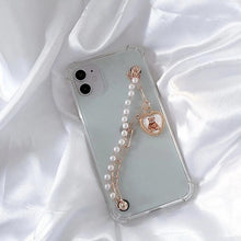 Load image into Gallery viewer, Cute Wrist Strap Butterfly Pendant Phone Case For iPhone 13 12 14Pro Max 8 7 Plus Cases For iPhone 11 Pro Max Elegant Butterfly Theme Transparent Soft Silicone Rubber Phone Case for iPhone
