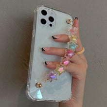 Load image into Gallery viewer, Cute Wrist Strap Butterfly Pendant Phone Case For iPhone 13 12 14Pro Max 8 7 Plus Cases For iPhone 11 Pro Max Elegant Butterfly Theme Transparent Soft Silicone Rubber Phone Case for iPhone
