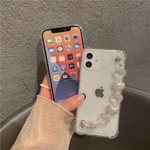 Load image into Gallery viewer, Cute Wrist Strap Butterfly Pendant Phone Case For iPhone 13 12 14Pro Max 8 7 Plus Cases For iPhone 11 Pro Max Elegant Butterfly Theme Transparent Soft Silicone Rubber Phone Case for iPhone
