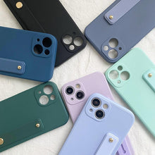 Load image into Gallery viewer, Cute Wrist Strap Soft Silicone Slim Protective Case with Strap Cover Square Silicone Phone Case For iPhone 11 13 12 Pro XR XS Max X 6 6s 7 8 Plus SE2 Candy Colors Soft Back Cover
