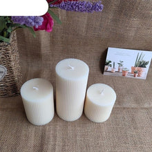 Load image into Gallery viewer, Cylindrical Striped Candle Pillar Candles Aromatherapy Scented Candles Clean Burning And Dripless Candle Lights Creamy Aromatherapy Scented Candles Home Decoration Romantic Candlelight Dinner
