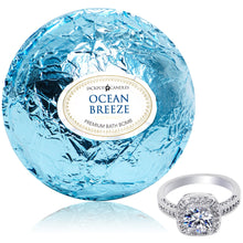 Load image into Gallery viewer, Ocean Breeze Bath Bomb with Jewelry Ring Inside
