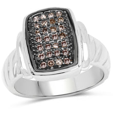 Load image into Gallery viewer, 0.22 Carat Genuine Champagne Diamond .925 Sterling Silver Ring
