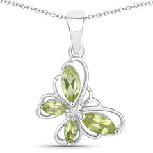 Load image into Gallery viewer, 0.64 Carat Genuine Peridot .925 Sterling Silver Pendant
