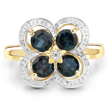 Load image into Gallery viewer, 1.76 Carat Genuine London Blue Topaz and White Topaz .925 Sterling Silver Ring
