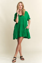Load image into Gallery viewer, Tiered Notched Short Sleeve Dress For Women – Versatile, Chic, Elegant, Fluttering, Comfortable, Fashionable Dress for Any Occasion
