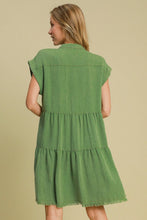 Load image into Gallery viewer, Green Full Size Button-Down Shirt Dress Plus Size Casual &amp; Simple Lightweight Dress
