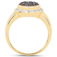 Load image into Gallery viewer, 14K Yellow Gold Plated 4.50 Carat Genuine Drusy Quartz .925 Sterling Silver Ring
