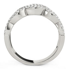 Load image into Gallery viewer, Diamond Studded Double Interlocking Waves Ring in 14k White Gold  (5/8 cttw)

