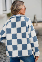 Load image into Gallery viewer, Elegant Checkered Snap Down Long Sleeve Teddy Jacket Soft &amp; Warm Colorful Jacket
