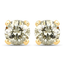Load image into Gallery viewer, 0.98 Carat Genuine LB Diamond 14K Yellow Gold Earrings
