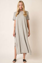 Load image into Gallery viewer, Side Slit Round Neck Short Sleeve Maxi Dress For Women – Casual and Chic Dress with Side Slits for a Relaxed yet Polished Look
