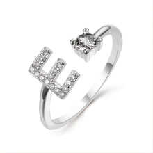 Load image into Gallery viewer, Popular Fashion Silvery AZ Letter Ring Initials Wedding Love Couple Rings Bridesmaid Gift
