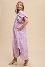 Load image into Gallery viewer, Romantic Floral Detail Puff Sleeve Dress Feminine Elegant Dress for Women Long Dress For Summer
