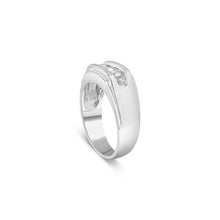 Load image into Gallery viewer, Men's .925 Sterling Silver 1/3 Cttw Diamond Channel Set 3 Stone Ring Band (I-J Color, I3 Clarity) - Ring Size 10
