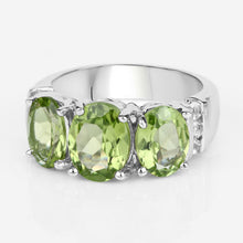 Load image into Gallery viewer, 4.14 Carat Genuine Peridot and White Topaz .925 Sterling Silver Ring
