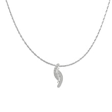 Load image into Gallery viewer, .925 Sterling Silver Diamond Accent Bypass Curve 18" Pendant Necklace (I-J Color, I3 Clarity)
