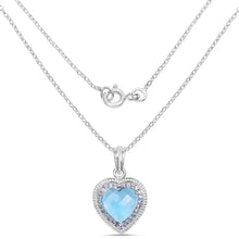 Load image into Gallery viewer, 7.36 Carat Genuine Blue Topaz and Tanzanite .925 Sterling Silver Pendant
