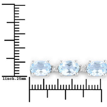 Load image into Gallery viewer, 12.83 Carat Genuine Blue Topaz and White Topaz .925 Sterling Silver Bracelet
