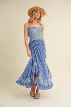 Load image into Gallery viewer, Ditsy Floral Ruffled Hem Maxi Women Cami Dress –Feminine Floral Print, Elegant Maxi Length, Flowy &amp; Comfortable Design for Casual &amp; Special Occasions
