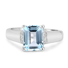 Load image into Gallery viewer, 2.64 Carat Genuine Blue Topaz and White Topaz .925 Sterling Silver Ring
