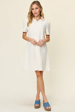 Load image into Gallery viewer, Double Take Full Size Texture Collared Neck Short Sleeve Dress Textured Dress For Women
