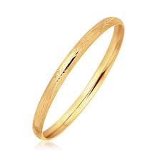 Load image into Gallery viewer, 14k Yellow Gold Dome Style Children's Bangle with Diamond Cuts
