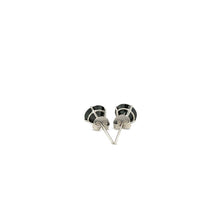 Load image into Gallery viewer, 14k White Gold Stud Earrings with Black Faceted Cubic Zirconia(6mm)
